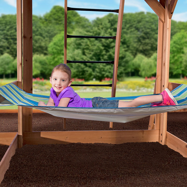 Rock climbing walls, slides, and other features Our wooden swing sets offer a wide range of sizes, features, and styles that will turn any backyard into a playground.