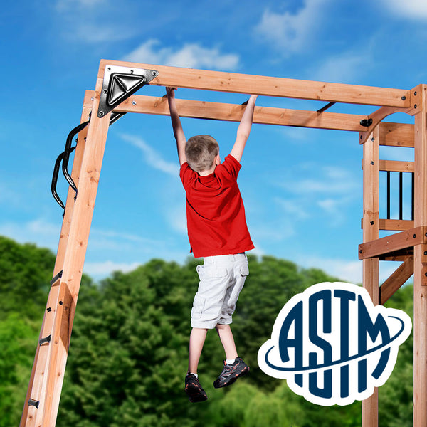 Safety Tested and Approved With performance testing for children up to 11 years old, our swing sets surpass industry benchmarks and meet or exceed ASTM safety standards for outdoor playground equipment.