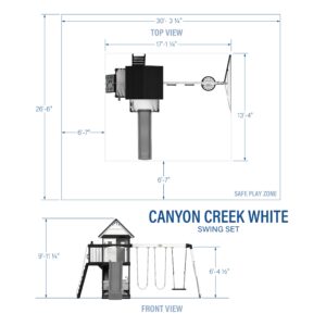 Canyon Creek Swing Set – White Dimensions