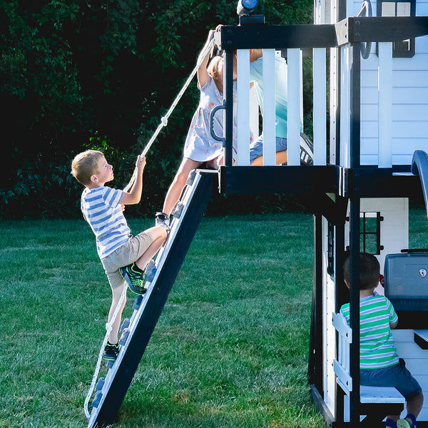 Rock climbing walls, slides, and other features Our wooden swing sets offer a wide range of sizes, features, and styles that will turn any backyard into a playground.