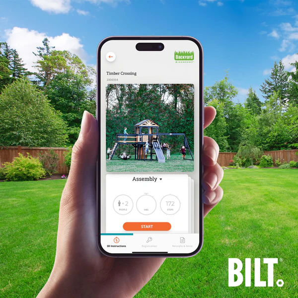 Supported Assembly Supported assembly for select swing set models, with the step-by-step 3D interactive BILT® app. We’re with you every step of the way to ease the assembly process.