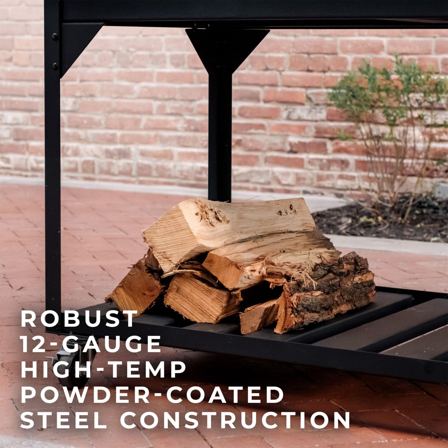 robust 12-gauge high-temp powder-coated steel construction