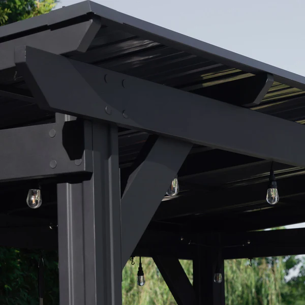 Strength is Style Sturdy cedar posts, galvanized steel hardware, corrosion-resistant steel roofs — it’s all part of our commitment to ensure you have a beautiful gazebo that can stand up to anything.