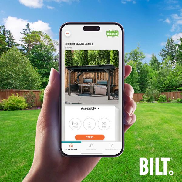 BILT Supported assembly with the step-by-step 3D interactive BILT® app. We’re with you every step of the way to ease the assembly process.