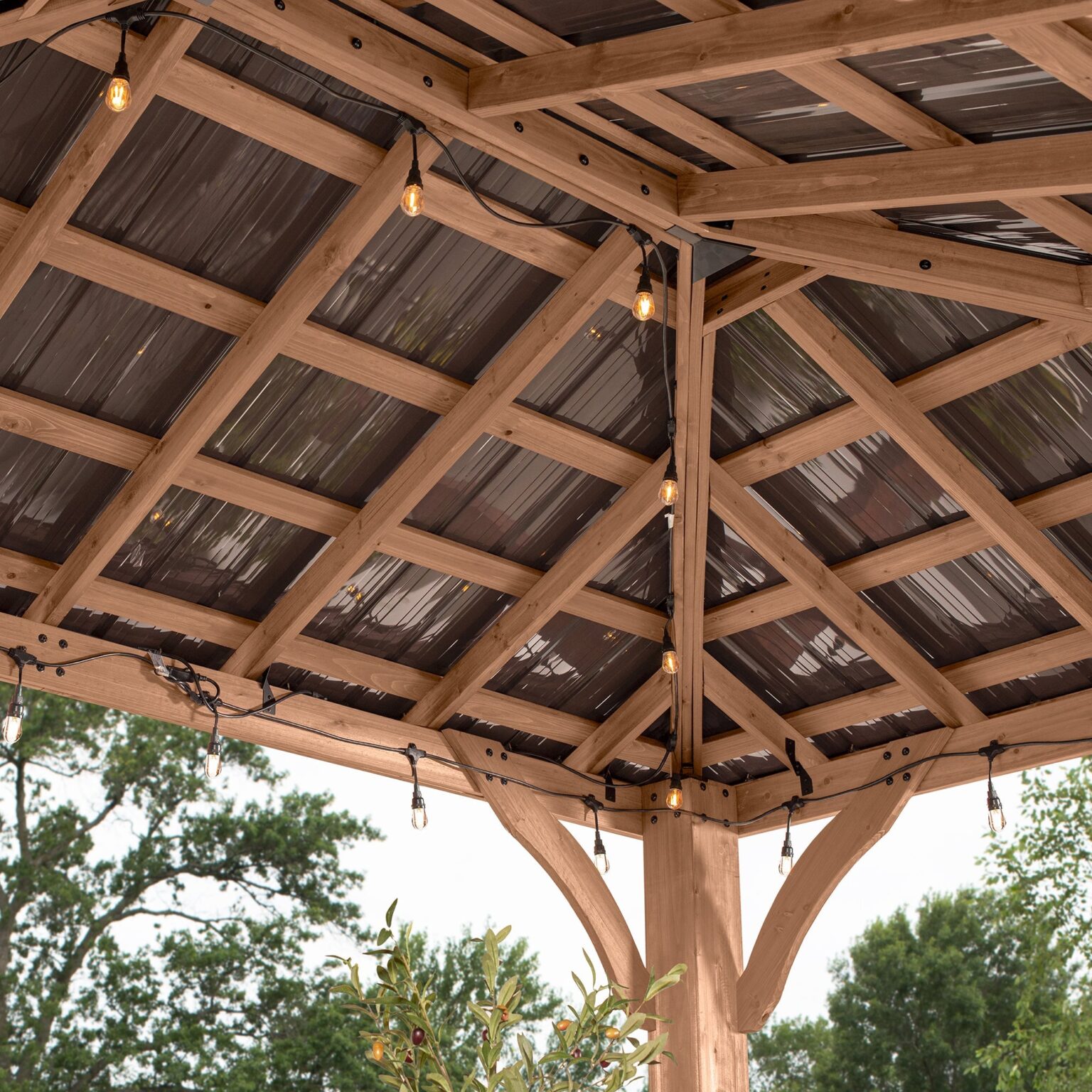 14x10 Barrington Gazebo Interior Steel Roof Corner