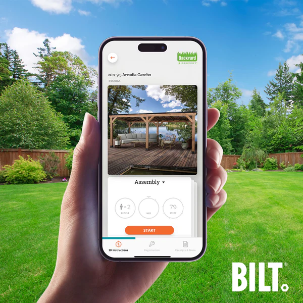 BILT Supported assembly with the step-by-step 3D interactive BILT® app. We’re with you every step of the way to ease the assembly process.