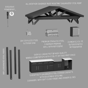 Lancaster Linear Outdoor Kitchen Exploded View of Parts