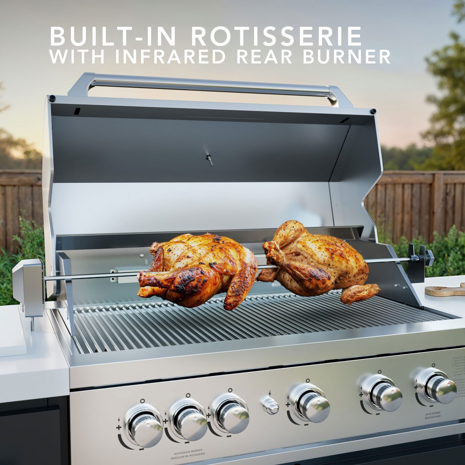 Emory 9foot Galvanized Steel Kitchen  with built in rotisserie