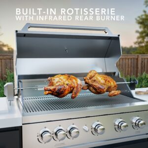 Emory 9foot Galvanized Steel Kitchen  with built in rotisserie
