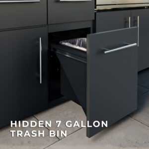 Emory 9foot Galvanized Steel Kitchen  has hidden seven gallon trash bin