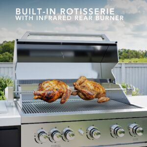 Emory 12' Galvanized Steel Outdoor Kitchen with built-in rotisserie