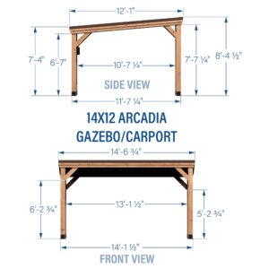 14x12 Arcadia Imperial Dimensions