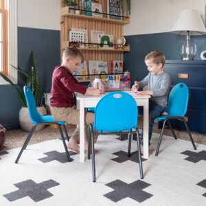 blue kids stacking chairs