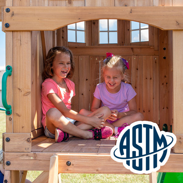 Safety Tested and Approved With performance testing for children up to 11 years old, our swing sets surpass industry benchmarks and meet or exceed ASTM safety standards for outdoor playground equipment.