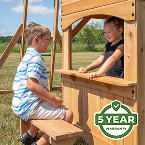 Warranty We’re so confident in the durability and longevity of our swing sets that we offer an industry-leading 5 Year Warranty on all models.