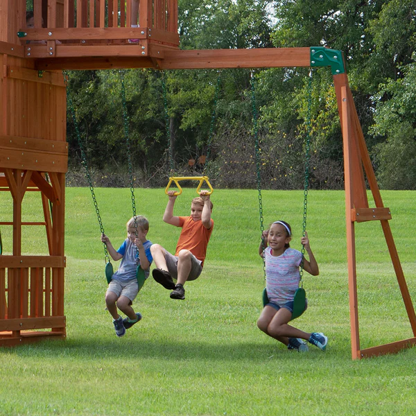 We work hard to make sure your swing set features design elements as stylish as they are strong.
