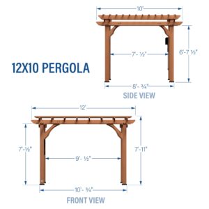 12x10 Pergola Imperial Diagram