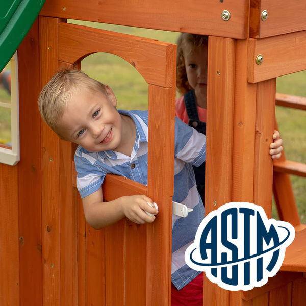 With performance testing for children up to 11 years old, our swing sets surpass industry benchmarks and meet or exceed ASTM safety standards for outdoor playground equipment.