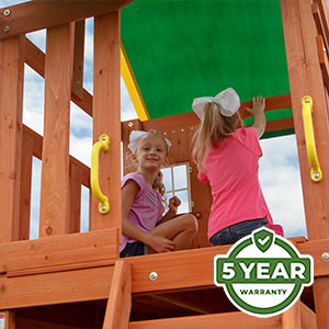 We’re so confident in the durability and longevity of our swing sets that we offer an industry-leading 5 Year Warranty on all models.