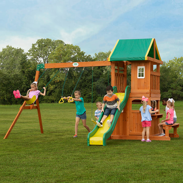 We work hard to make sure your swing set features design elements as stylish as they are strong.