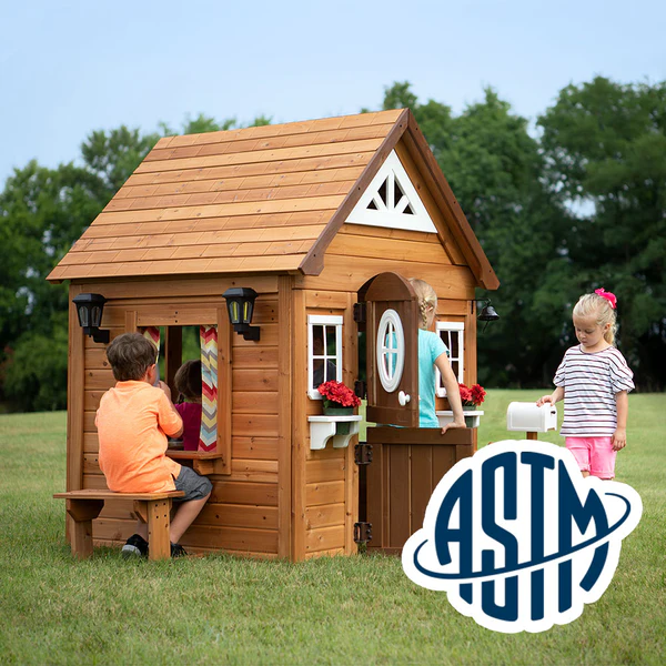 Safety Tested and Approved With performance testing for children up to 11 years old, our playhouses surpass industry benchmarks and meet or exceed ASTM safety standards for outdoor playground equipment.
