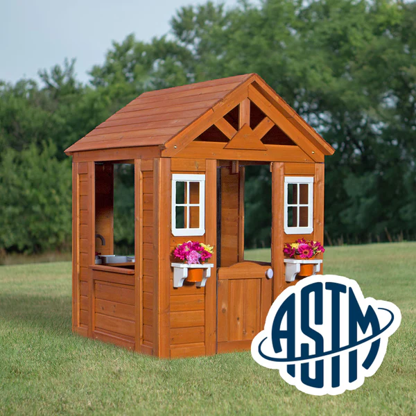 Safety Tested and Approved With performance testing for children up to 11 years old, our playhouses surpass industry benchmarks and meet or exceed ASTM safety standards for outdoor playground equipment.