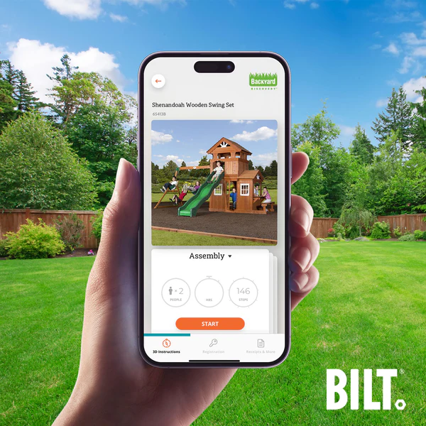 Supported Assembly Supported assembly for select swing set models, with the step-by-step 3D interactive BILT® app. We’re with you every step of the way to ease the assembly process.