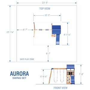 Aurora Wooden Swing Set Dimensions