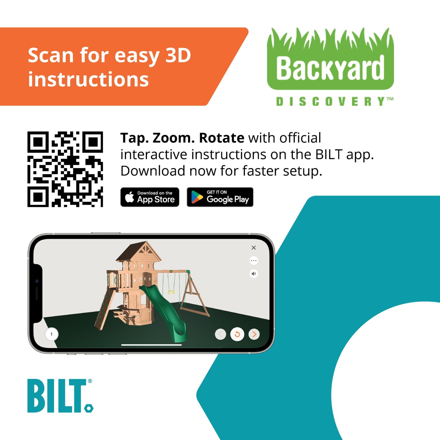 Woodland Swing Set BILT App - easy assembly