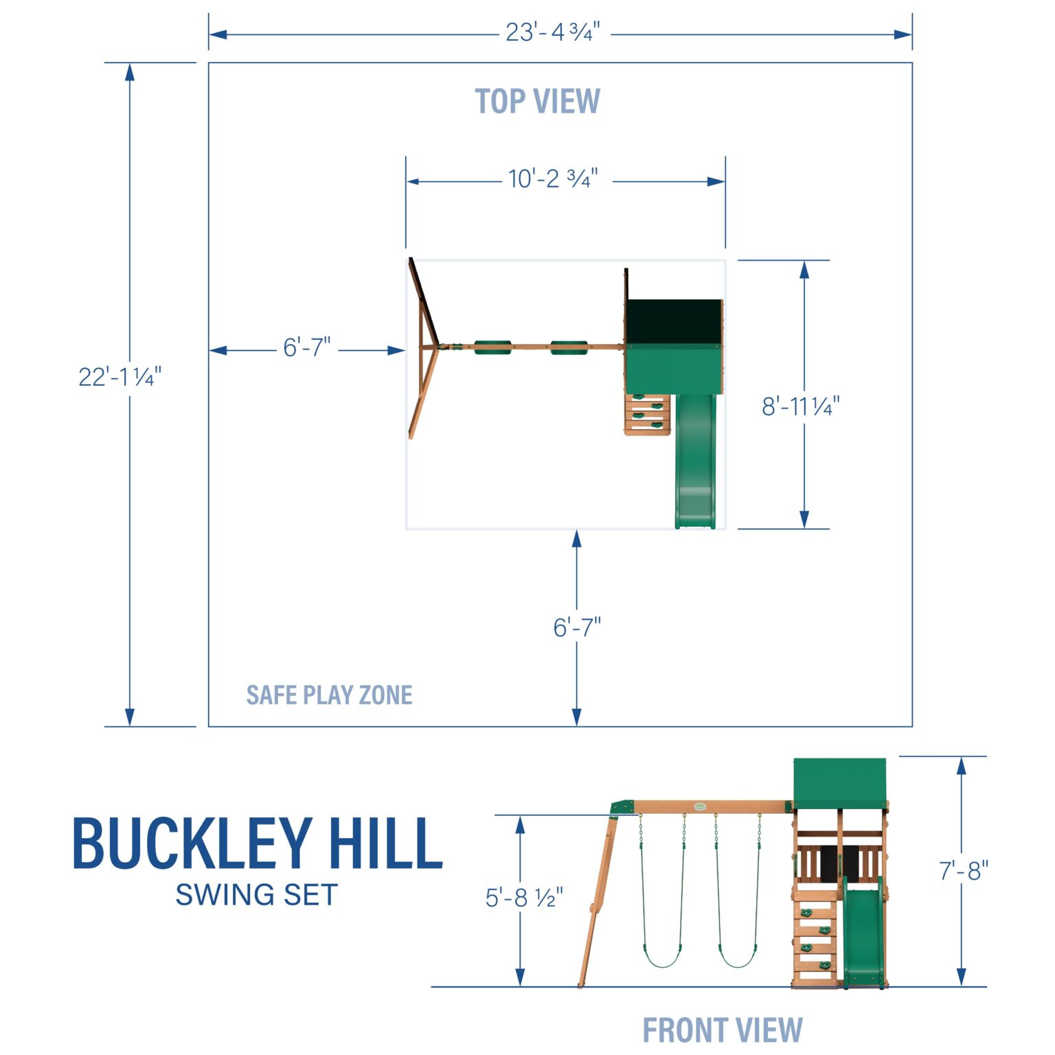 Buckley Hill Swing Set Dimensions