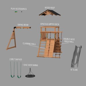 Endeavor Swing Set Gray Slide Exploded View
