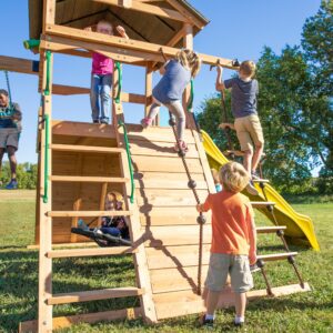 Endeavor Swing Set Yellow Slide Climbers