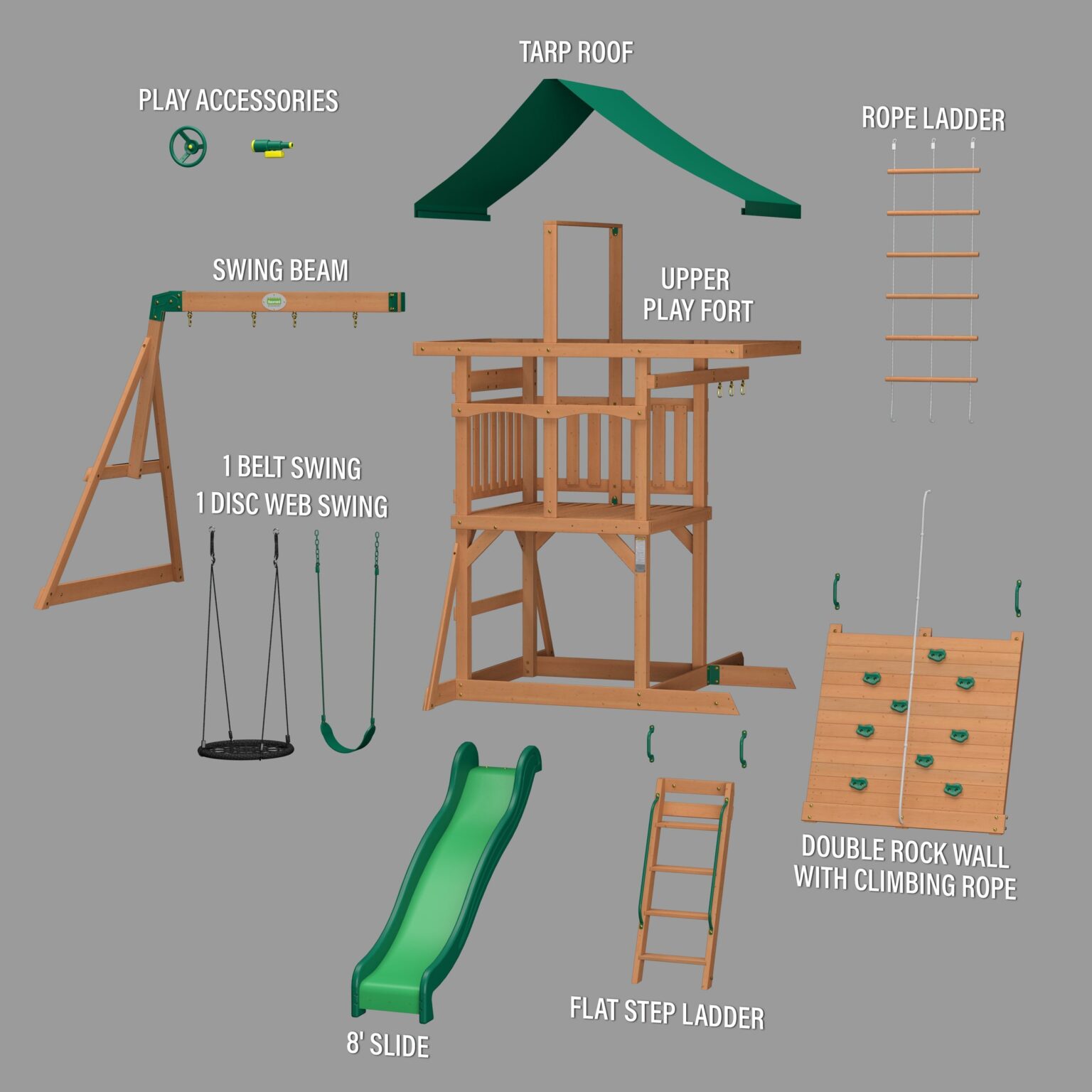 Grayson Peak Swing Set Exploded