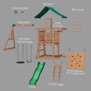 Grayson Peak Swing Set Exploded