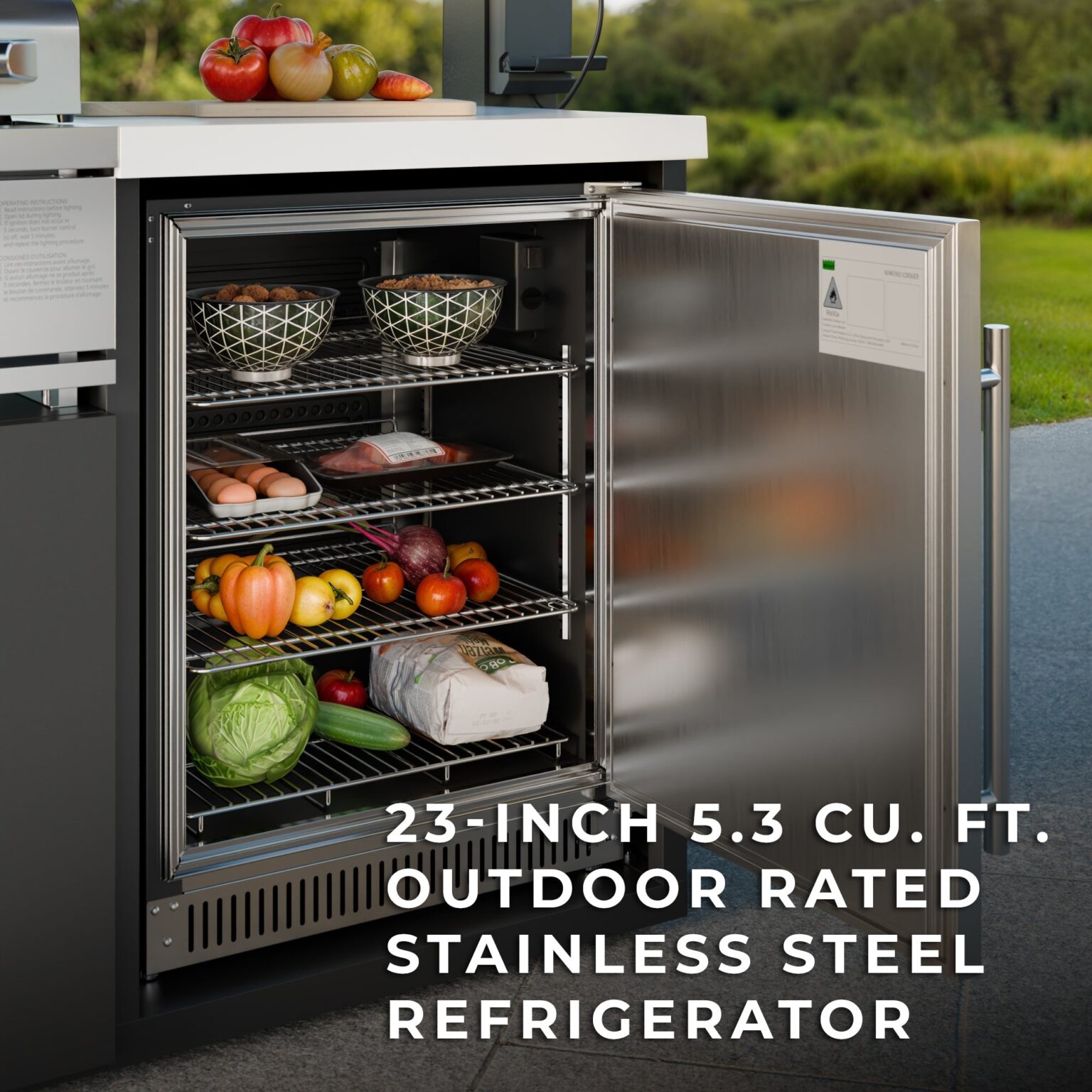 Lancaster Galley Outdoor Kitchen includes Refrigerator