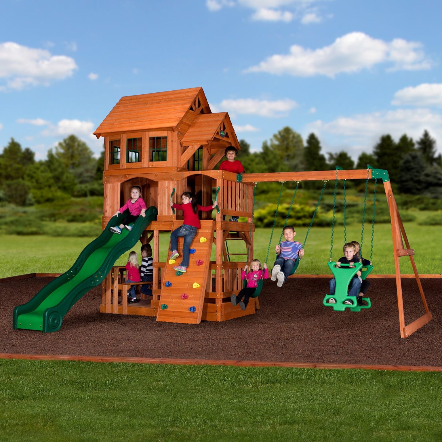 Backyard Discovery Playsets - Liberty II Wooden Swing Set