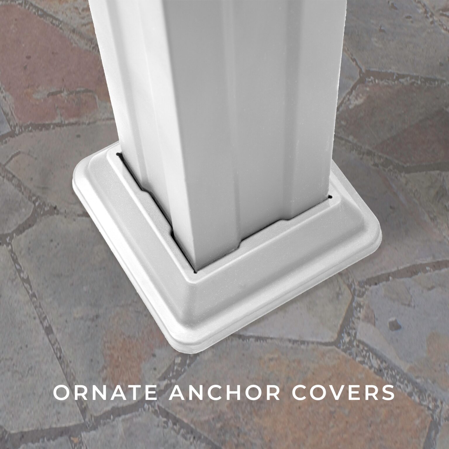 16x12 Hawthorne Steel Pergola - ornate anchor covers