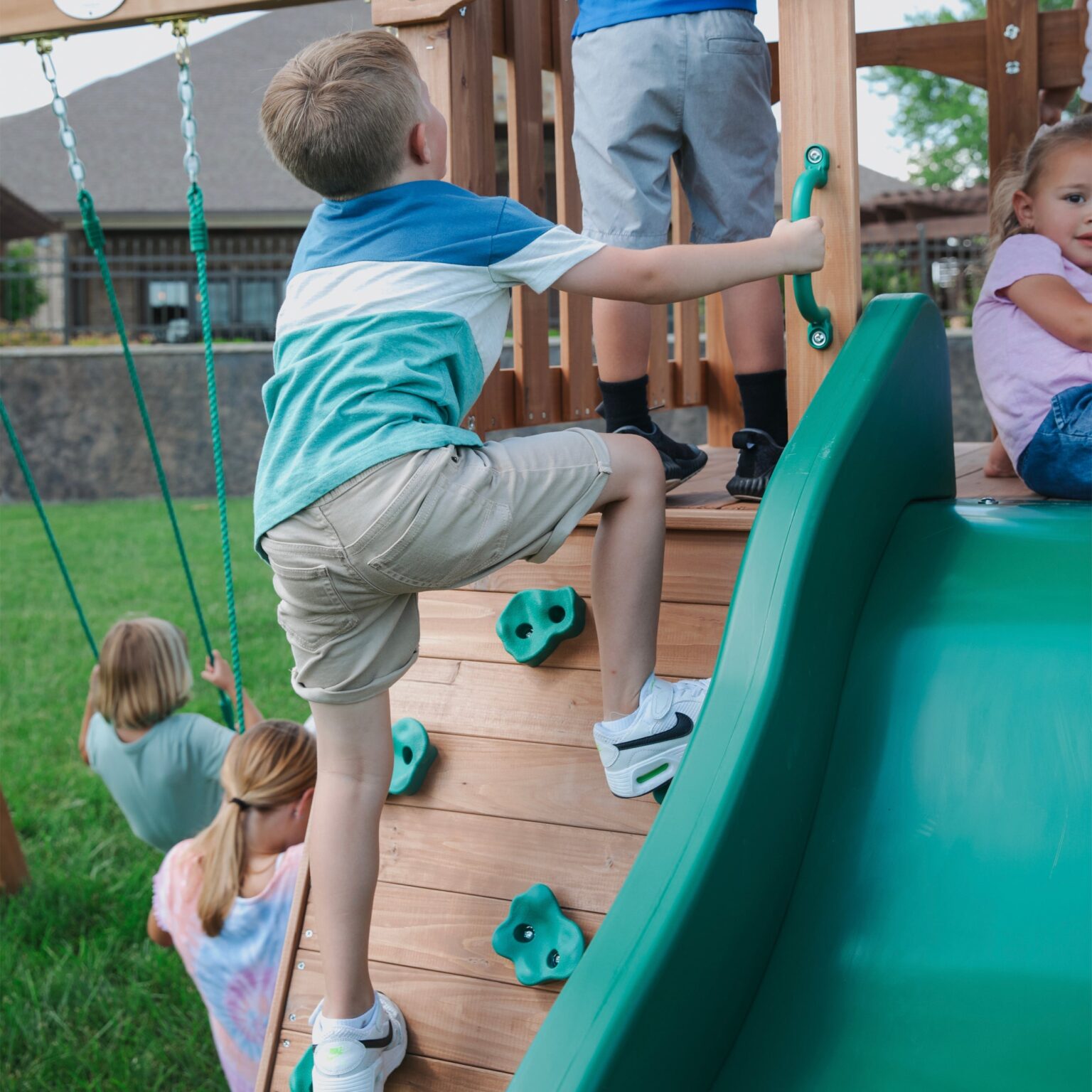 Lightning Ridge Swing Set Climbing Wall