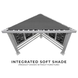 Ridgedale Modern Steel Cabana Pergola with Conversational Seating