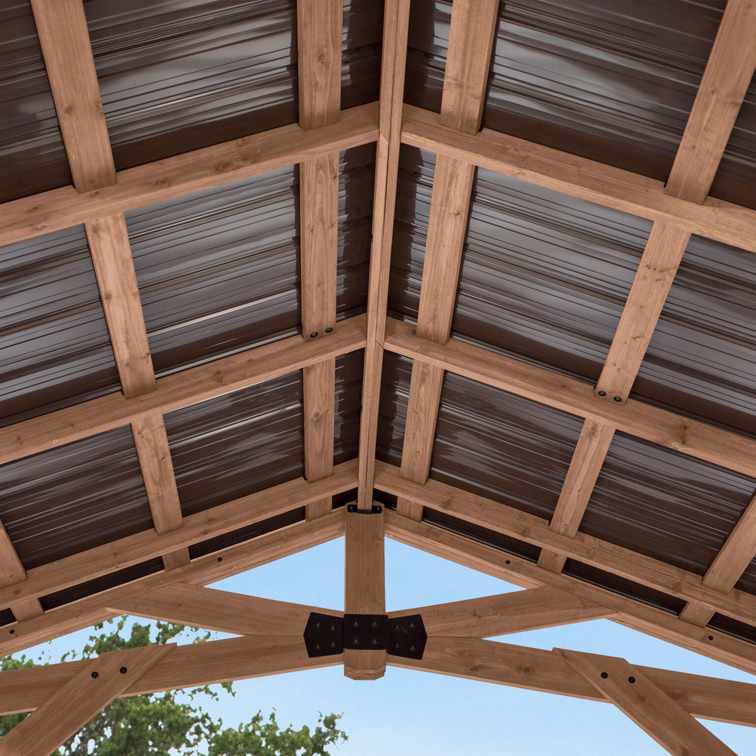 10x10 Norwood Gazebo interior peak roof
