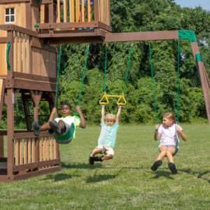 Skyfort II with Wave Slide Yellow swings