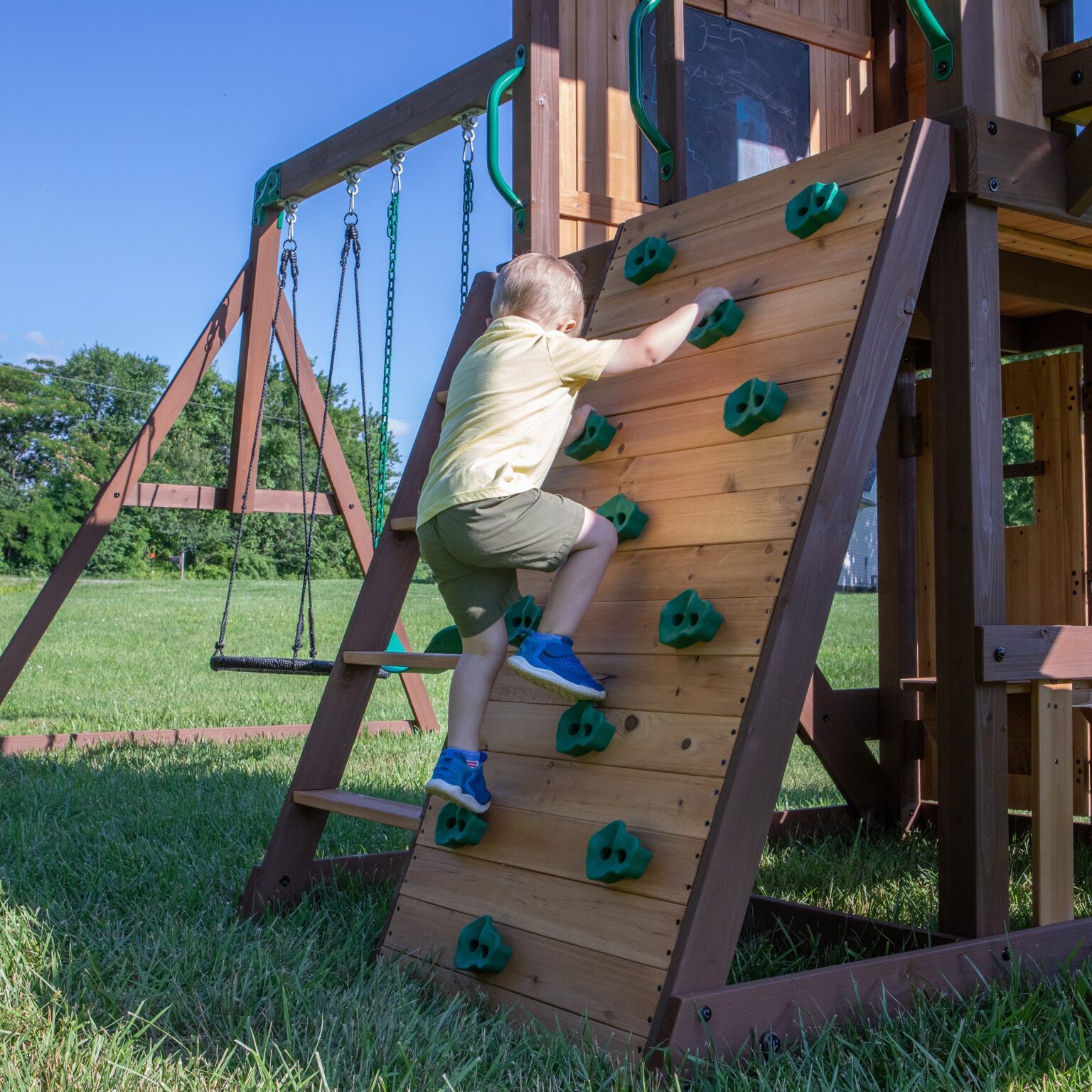 Tacoma Falls Swing Set rock climbing wall