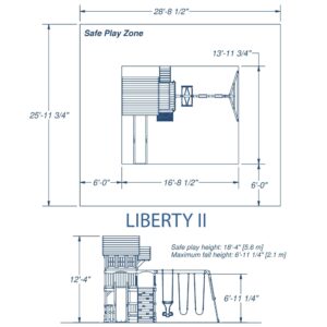 Backyard Discovery Playsets - Liberty II Wooden Swing Set dimensions