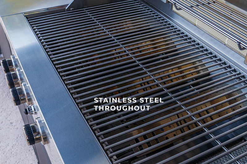 03- Stainless steel Stainless steel cooking grates, warming rack, and flame tamers.