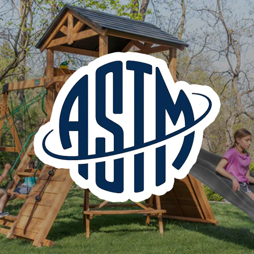Safety Tested and Approved With performance testing for children up to 11 years old, our swing sets surpass industry benchmarks and meet or exceed ASTM safety standards for outdoor playground equipment.