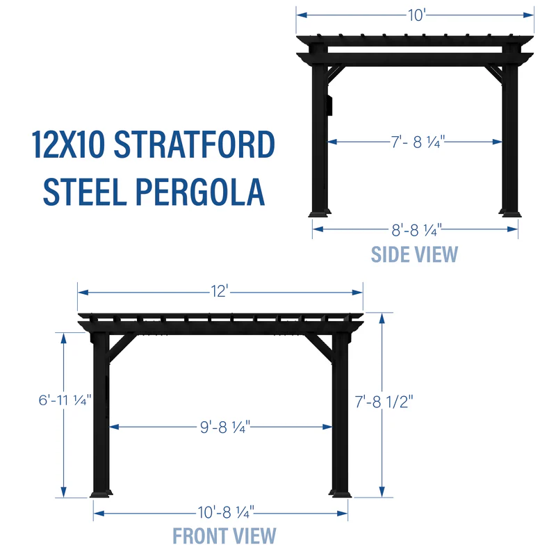 12x10-Stratford-Steel-Pergola-Diagram