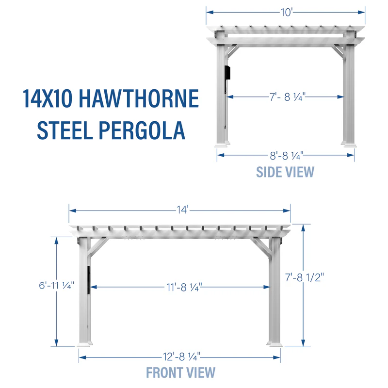 14x10-Hawthorne-Steel-Pergola-Diagram