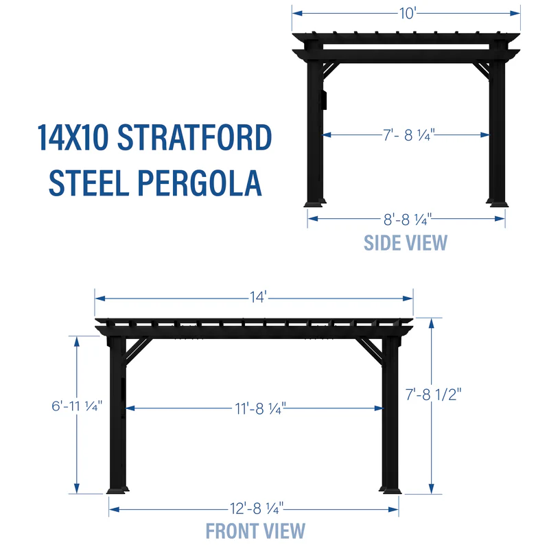 14x10-Stratford-Steel-Pergola-Diagram