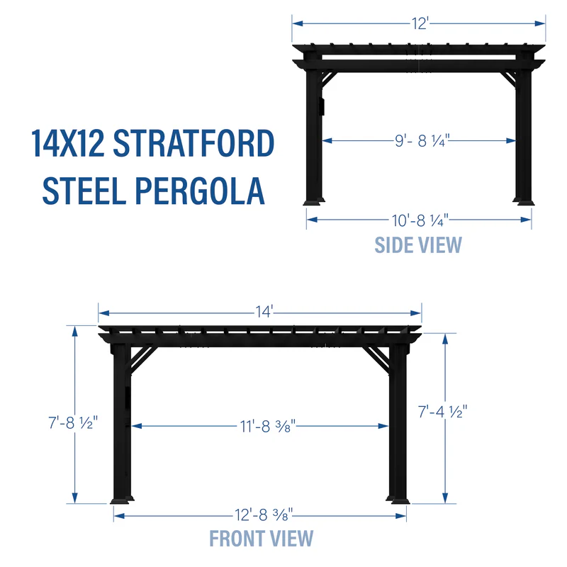 14x12-Stratford-Steel-Pergola-Diagram