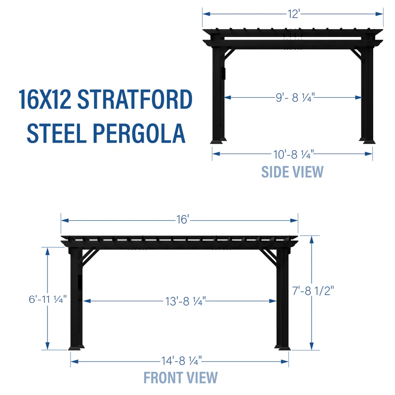 16x12-Stratford-Steel-Pergola-Diagram